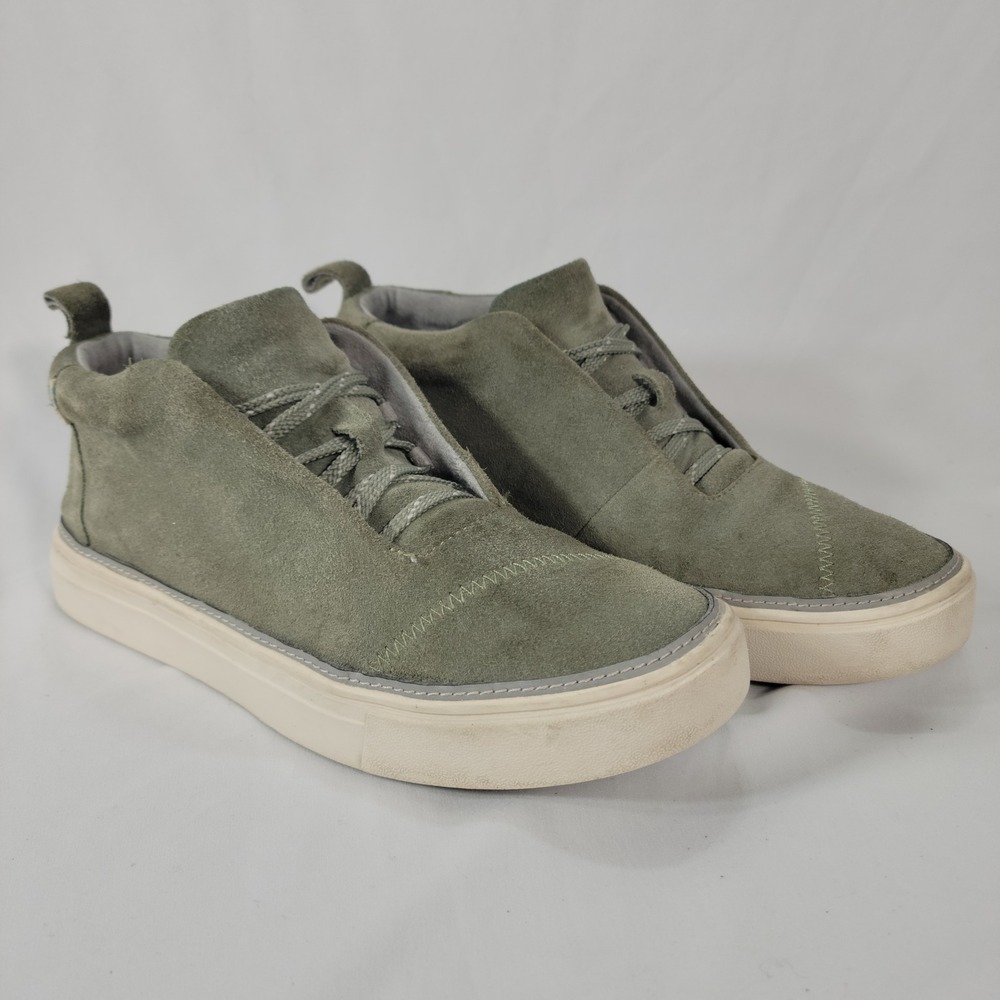 Toms Riley Trainers Women 7 Olive Suede Low Top Sneakers Casual Walking Shoes